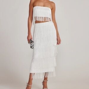 12th Tribe Gatsby White Fringe 2 Piece Set